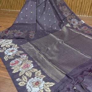Kadhi silk with paithani border