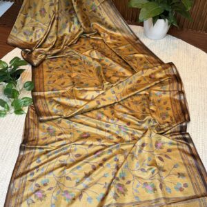 Tusser crepe printed