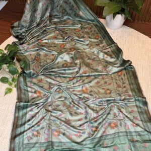 Tusser crepe printed