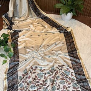 Tusser crepe printed