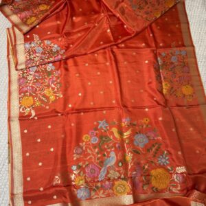 Munga crepe with Meenakari work