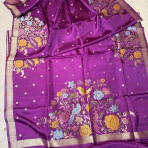 Munga crepe with Meenakari work