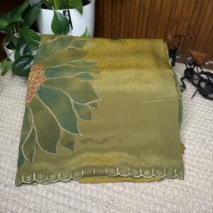 Pure kadhi silk with cut work borders