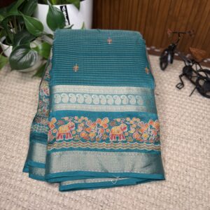 Georgette with zari checks