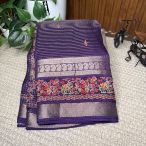 Georgette with zari checks