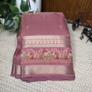 Georgette with zari checks