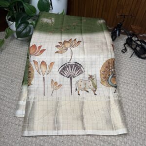 Dola silk with zari checks