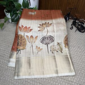 Dola silk with zari checks