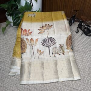 Dola silk with zari checks