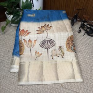 Dola silk with zari checks