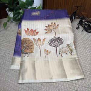 Dola silk with zari checks