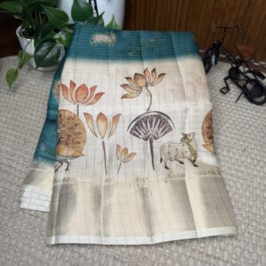 Dola silk with zari checks