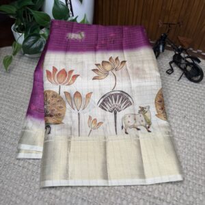 Dola silk with zari checks