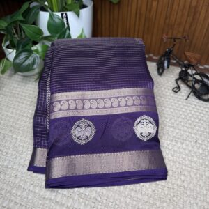 Georgette with zari checks