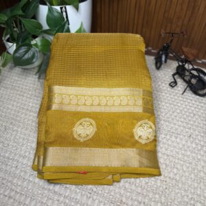 Georgette with zari checks