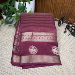 Georgette with zari checks