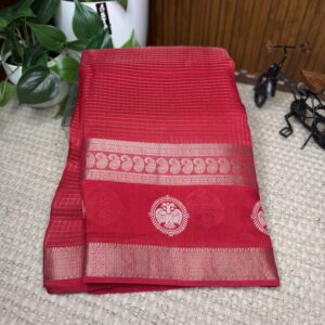 Georgette with zari checks