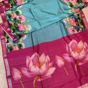 Mangalagiri pattu with digital print
