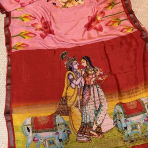 Mangalagiri pattu with digital print