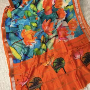 Mangalagiri pattu with digital print