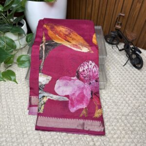Mangalagiri pattu with Kalamkari print