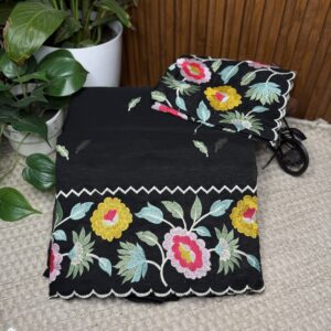 Fancy embroidery work saree