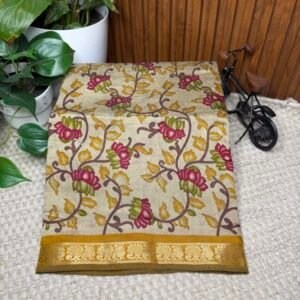 Chennur silk with Kalamkari print