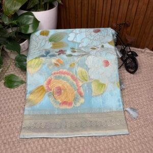 Chinnon crepe brush paint saree