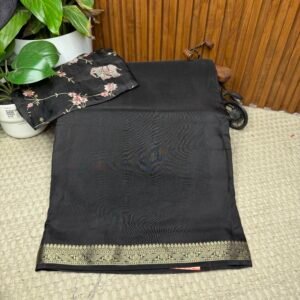 Designer plain saree