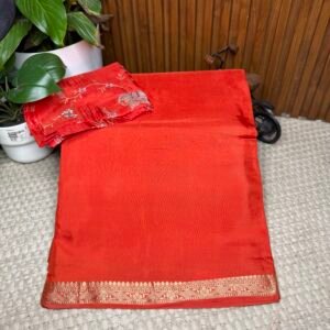 Designer plain saree