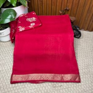 Designer plain saree