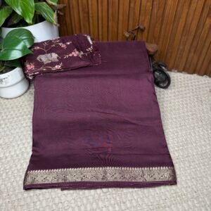 Designer plain saree